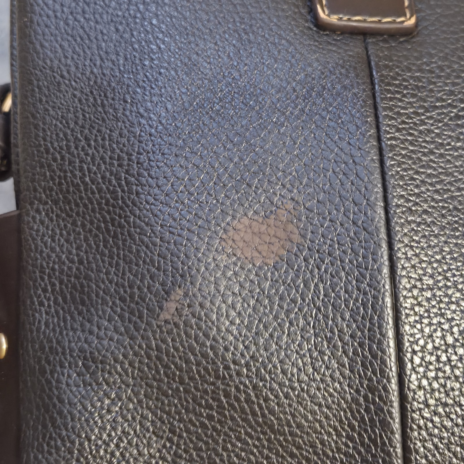 BROOKS BROTHERS Brown Pebbled Leather Men’s Laptop Briefcase Messenger Bag