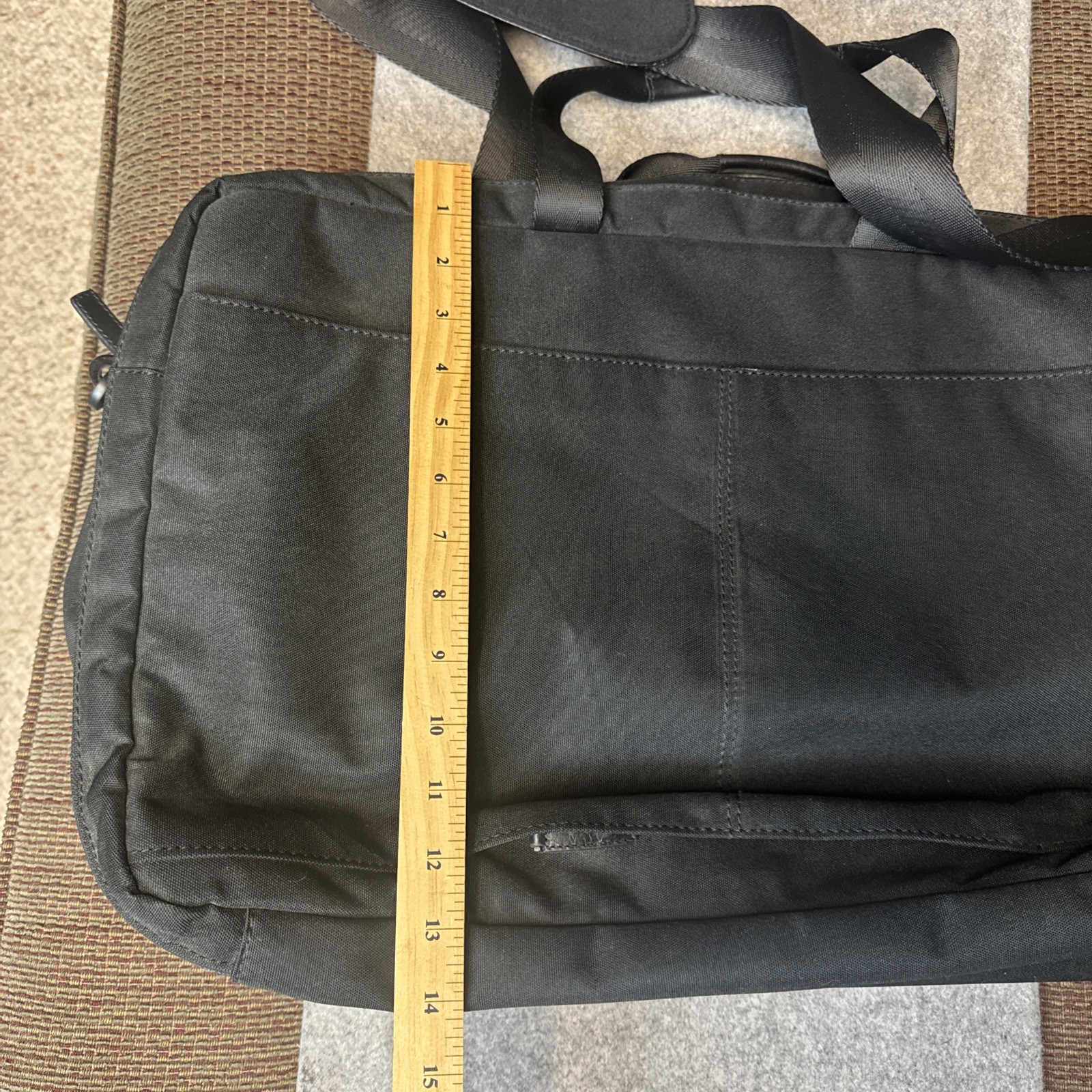 Joe by Joseph Abboud – Black Laptop Travel Case Canvas w/ Leather Trim