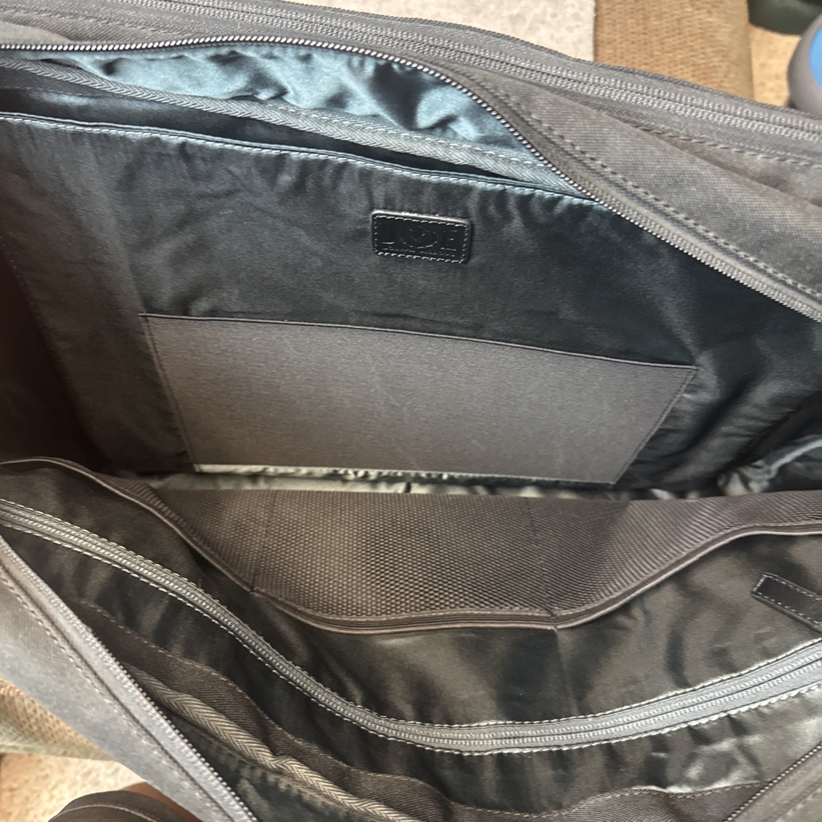 Joe by Joseph Abboud – Black Laptop Travel Case Canvas w/ Leather Trim