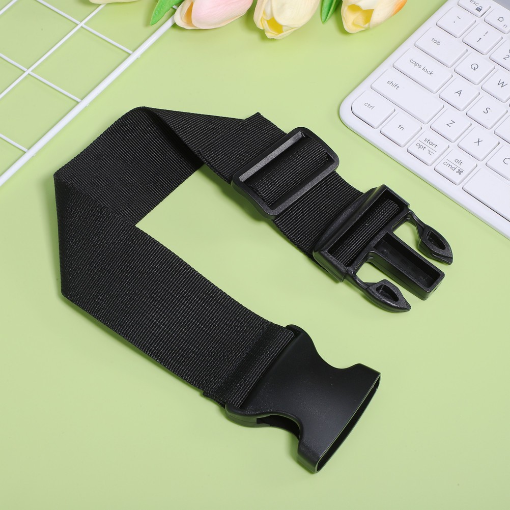2 Count Belt Extender for Fanny Pack Buckle Strap Travel Luggage Bag Black