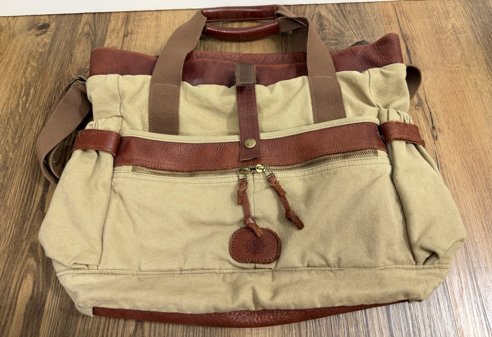 Buffalo Jackson Trading Co Leather Canvas Messenger Bag Territory Ahead