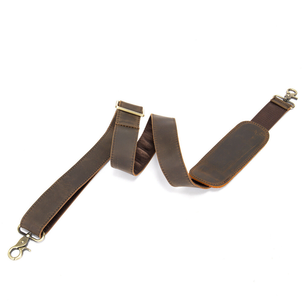 Genuine Leather Replacement Shoulder Strap for Briefcase Luggage Messenger Bag^