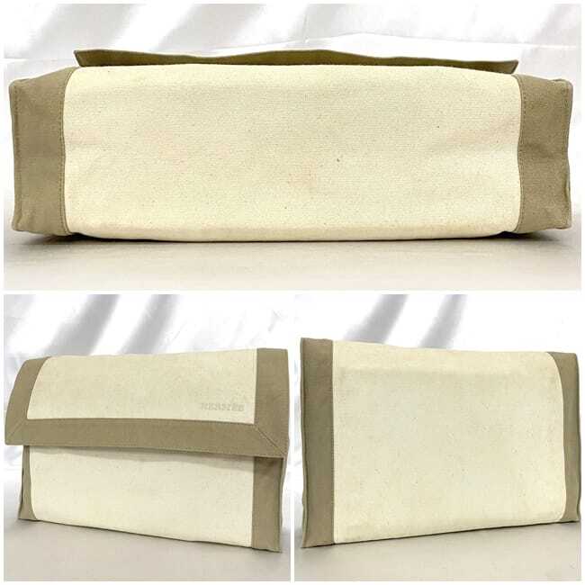 Hermes Clutch Bag Tapidocell ec-22048 Beige White Good Condition With Pouch