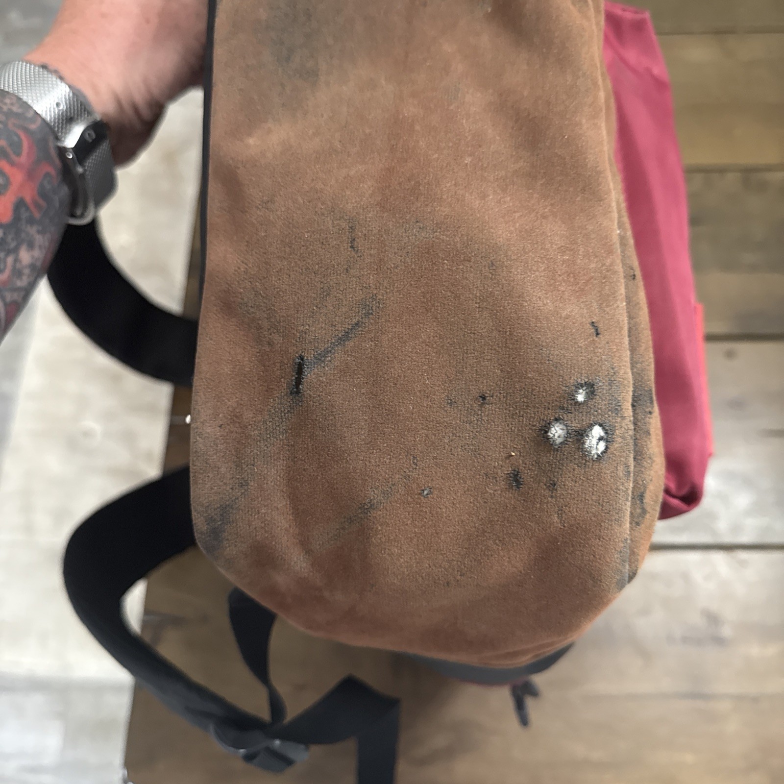 Supreme Spain Backpack Black and White Maroon
