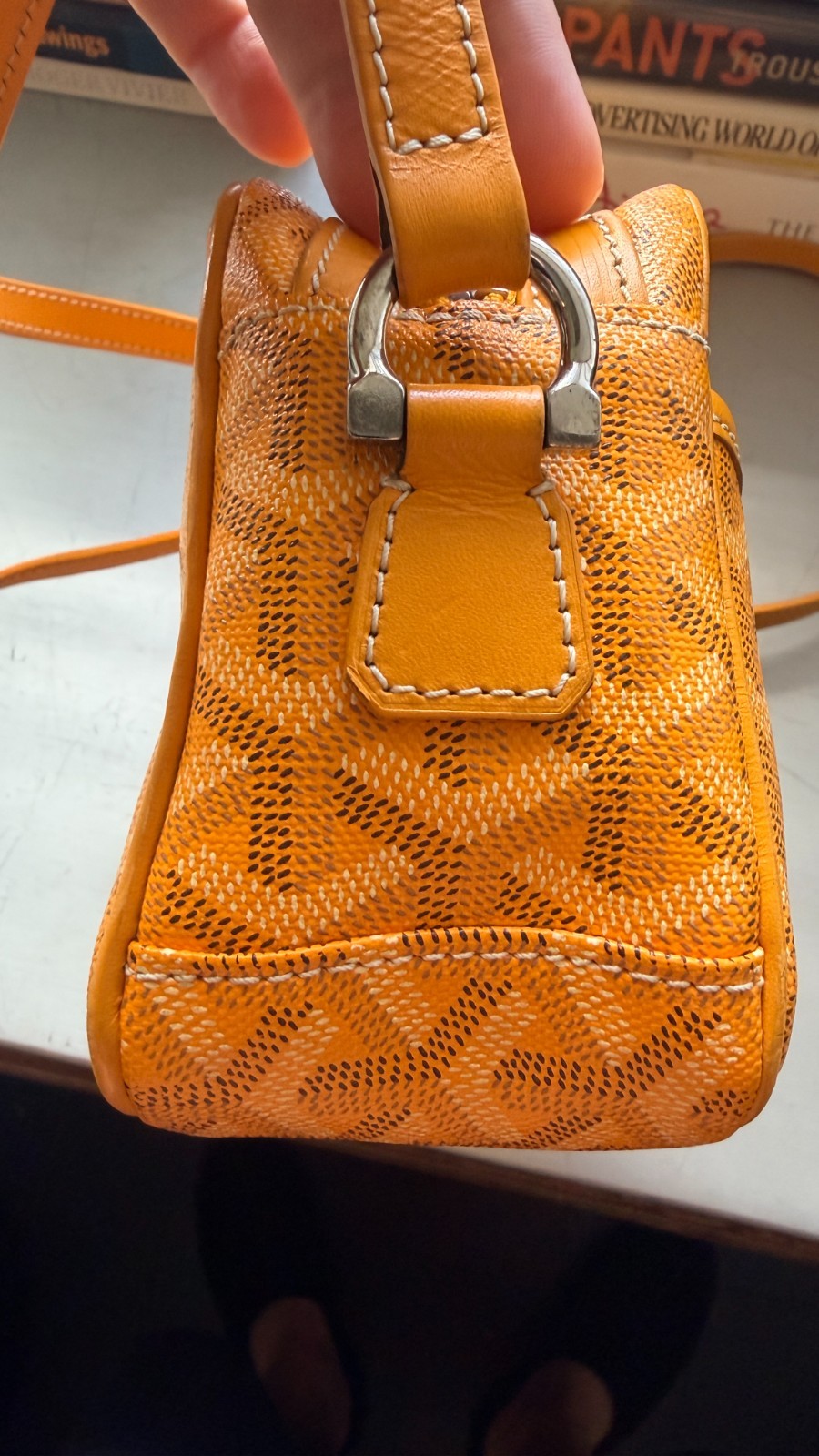 AUTHENTIC GOYARD YELLOW CAP VERT CROSSBODY BAG WITH C.O.A