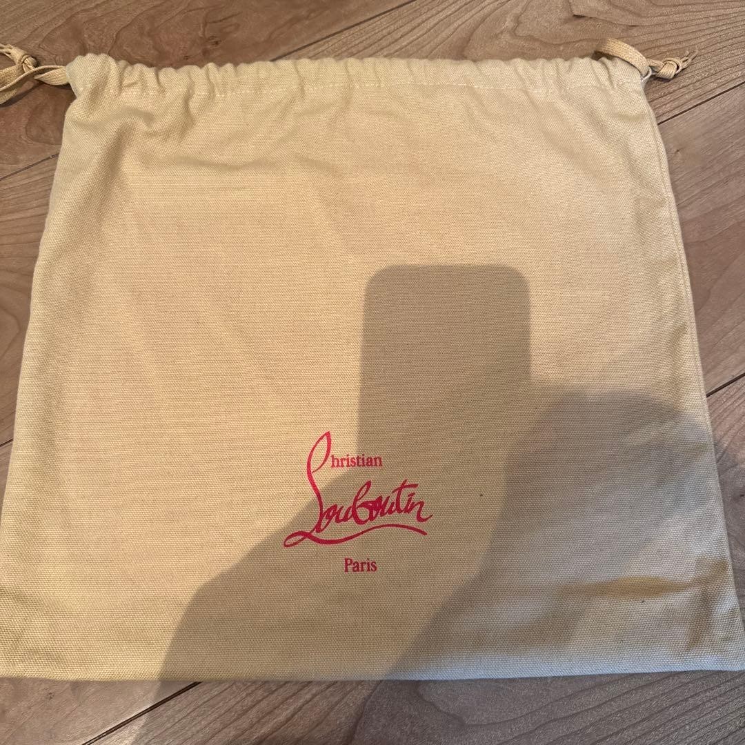 Christian Louboutin Authentic Black Grained Leather Shoulder Bag Red w/ Dust bag