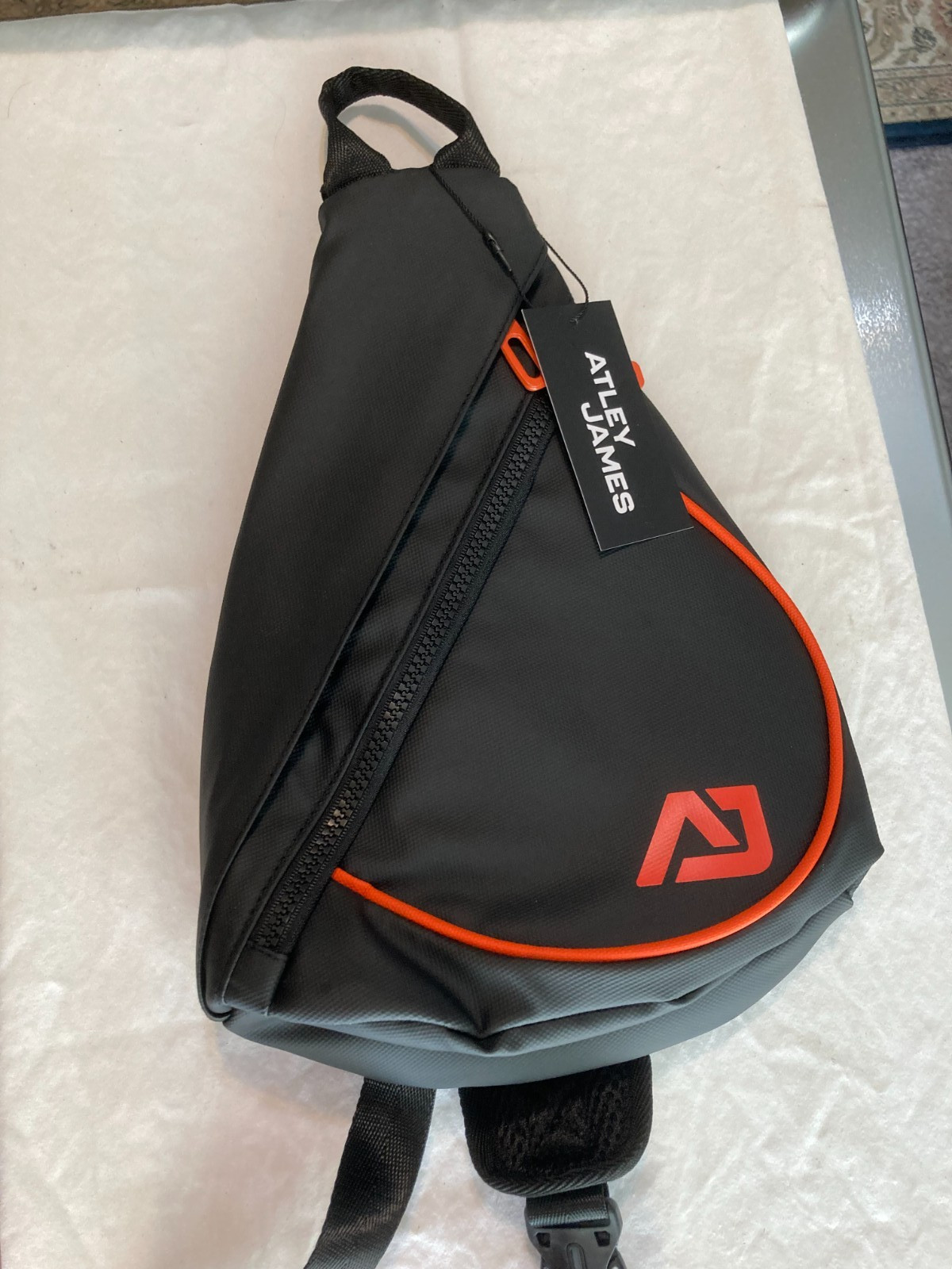 Atley James Stylish Unisex Harmon Crossbody Bag Murse Black / Orange OS NWT