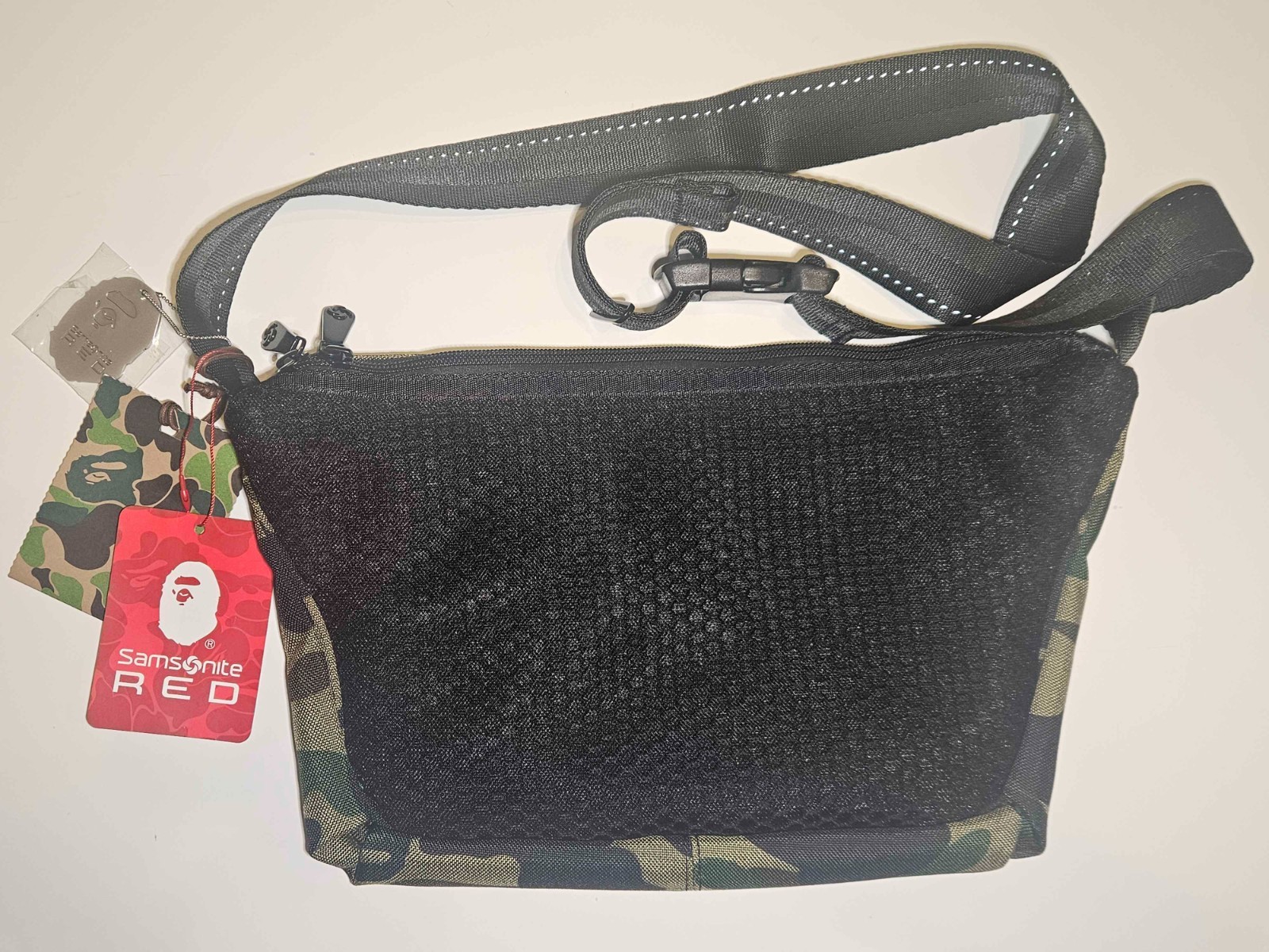 A Bathing Ape Samsonite Red Camo Sling Shoulder Bag