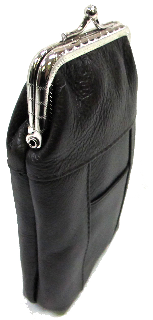 Genuine Leather Cigarette Case Pouch Lighter Pocket Top Twist Clasp -Fit 120’s
