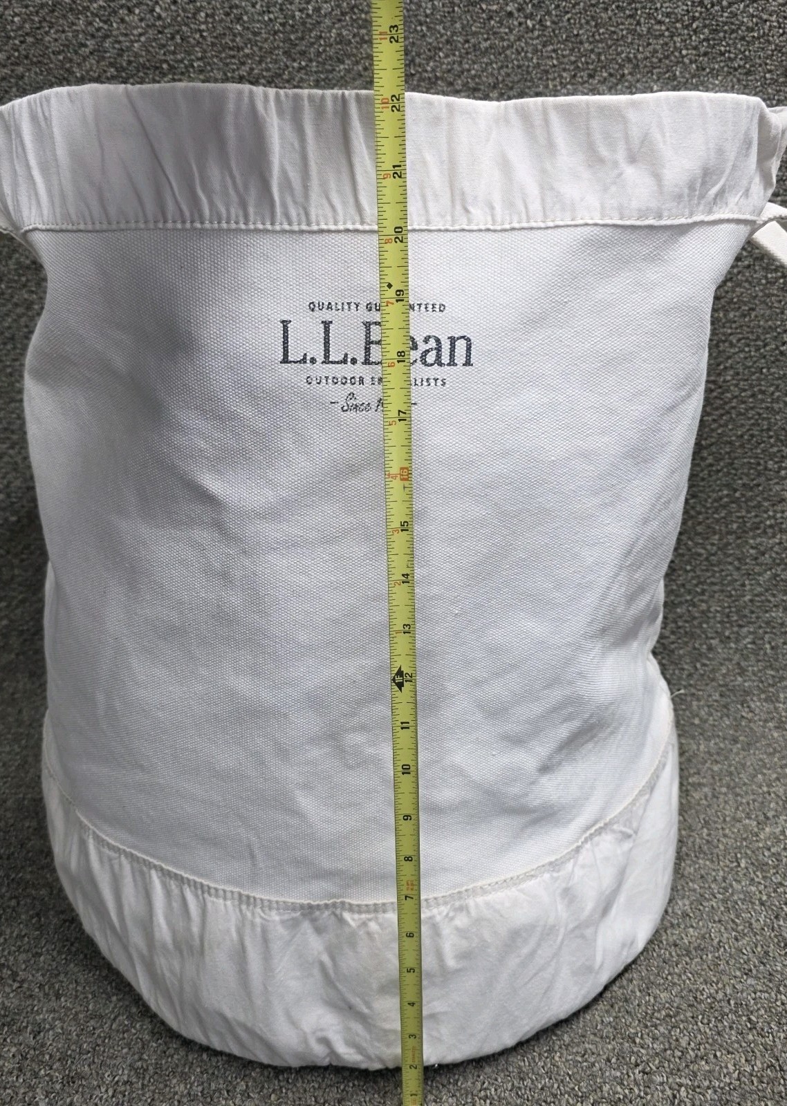 LL Bean Canvas Laundry Storage Tote / storage ( Pre -Owned ) Embroidered “S”