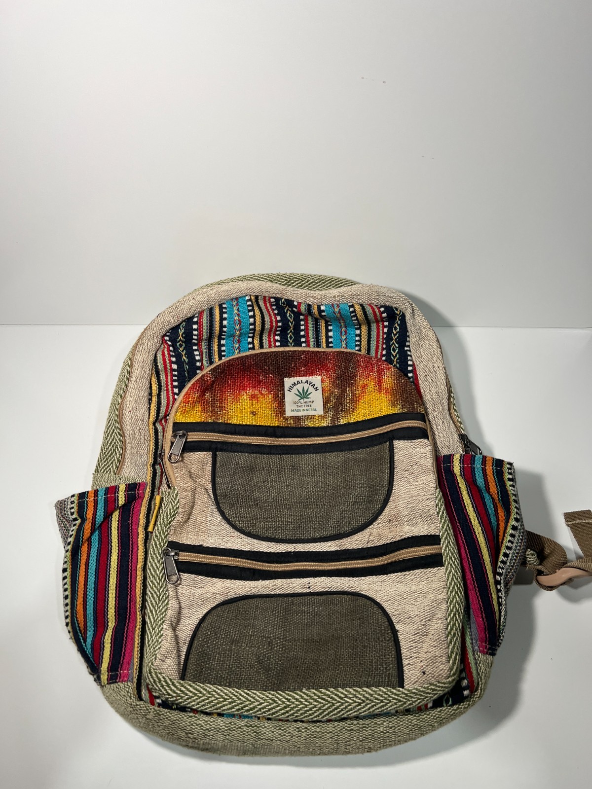 Himalayan Hemp Bag Backpack Eco Friendly Boho Made in Nepal 16″HX13″W