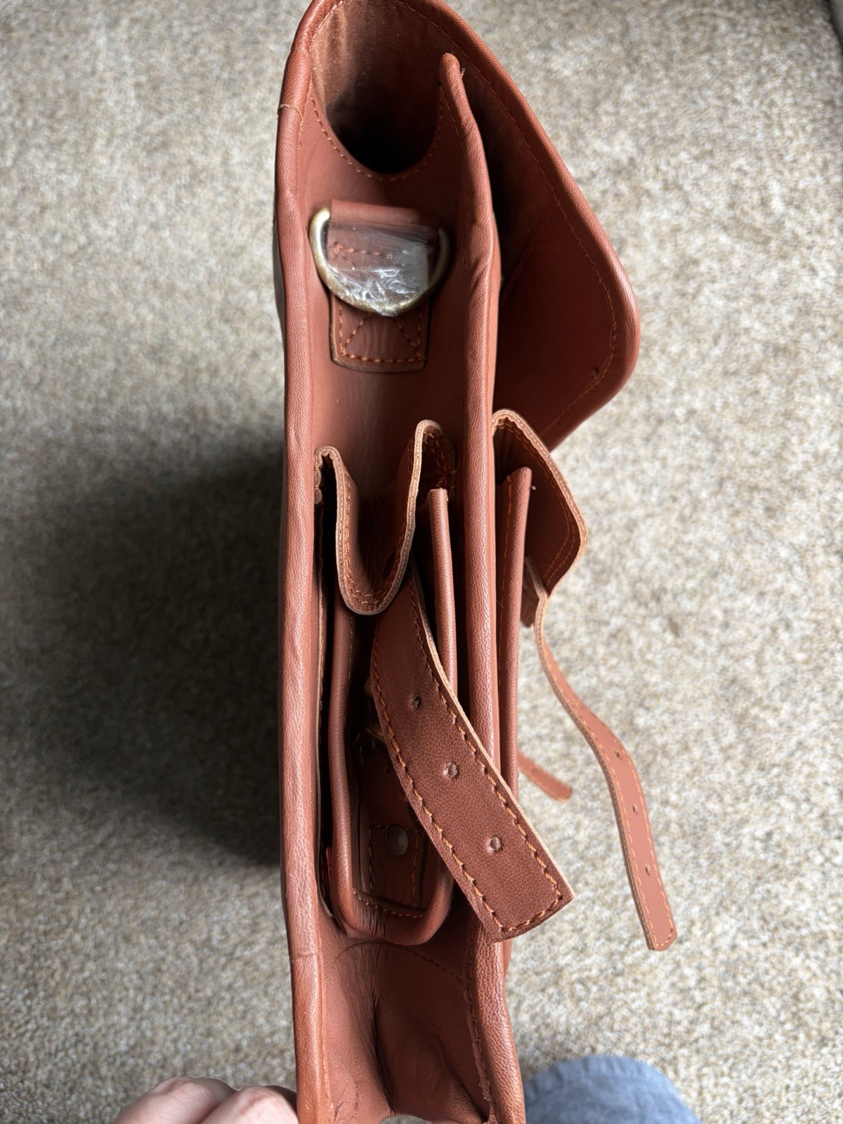 NEW Cuero Leather Messenger Bag Hand Made Satchel Laptop Work Bag Light Brown