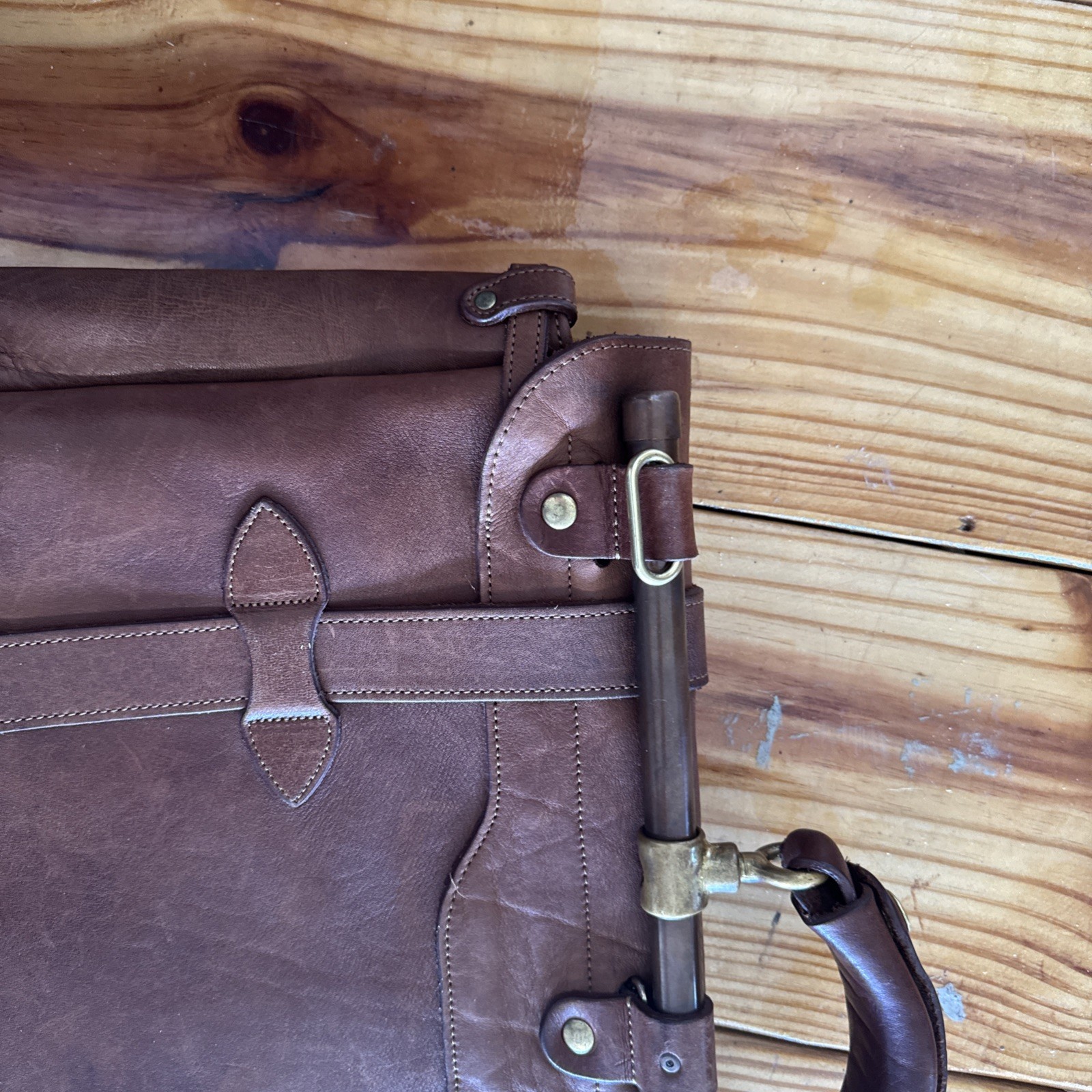 Colonel Littleton No. 83 Book Bag Vintage Brown Used (See Description)
