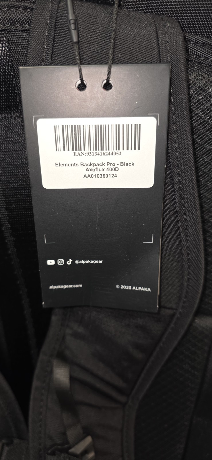 Alpaka – ELEMENTS BACKPACK PRO Axoflux 400D Ripstop Nylon MSRP $189.00 NWT