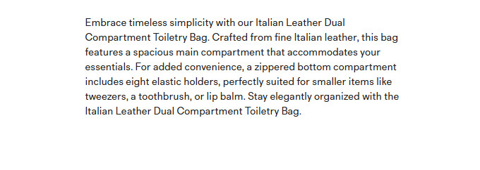 NWT QUINCE MEN’S ITALIAN LEATHER DUAL COMPARTMENT TOILETRY BAG TAUPE MSRP $70