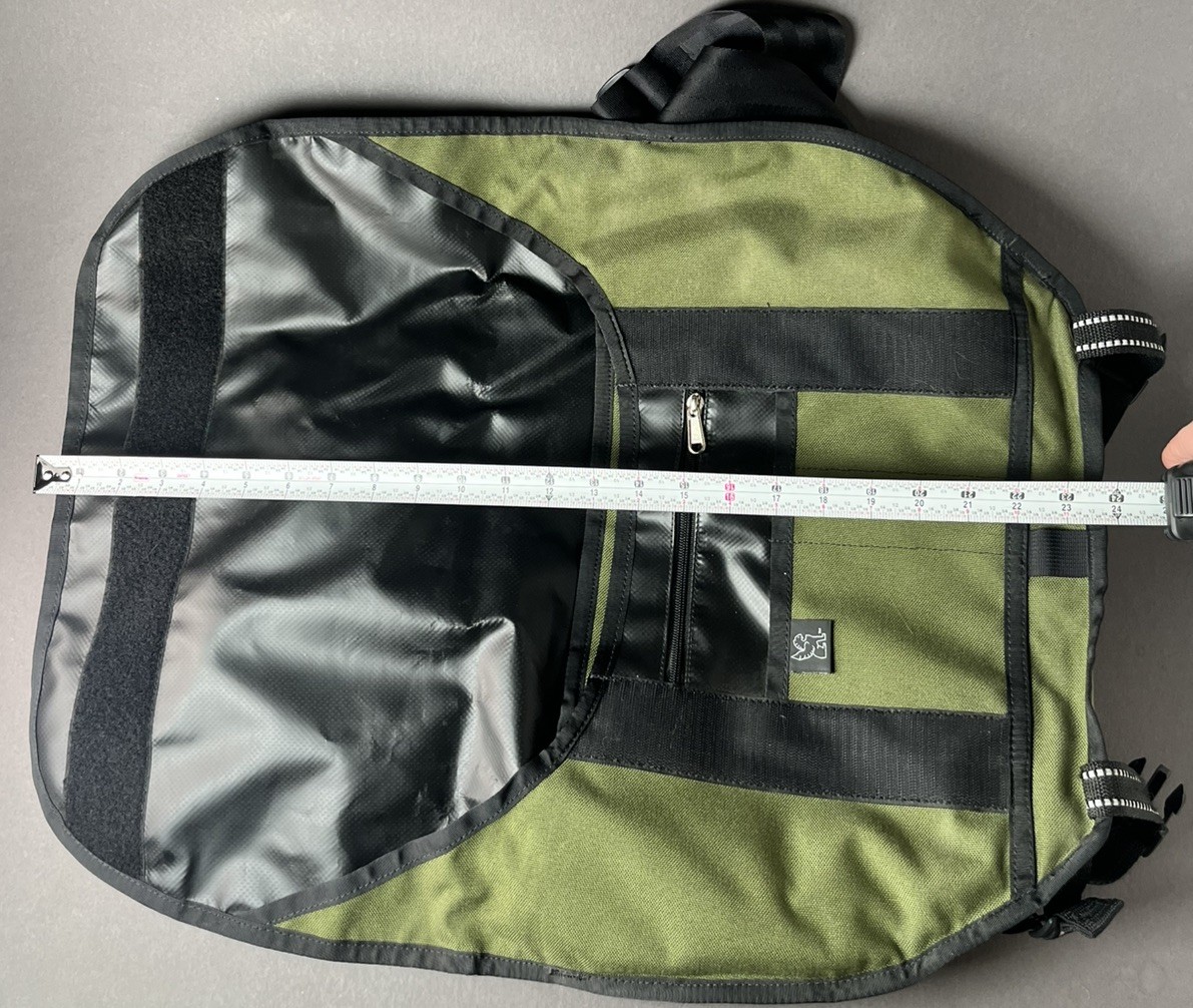 Chrome Industries Messenger Bag Green Mini Metro Seat Belt Flap City 19”x13”x7”