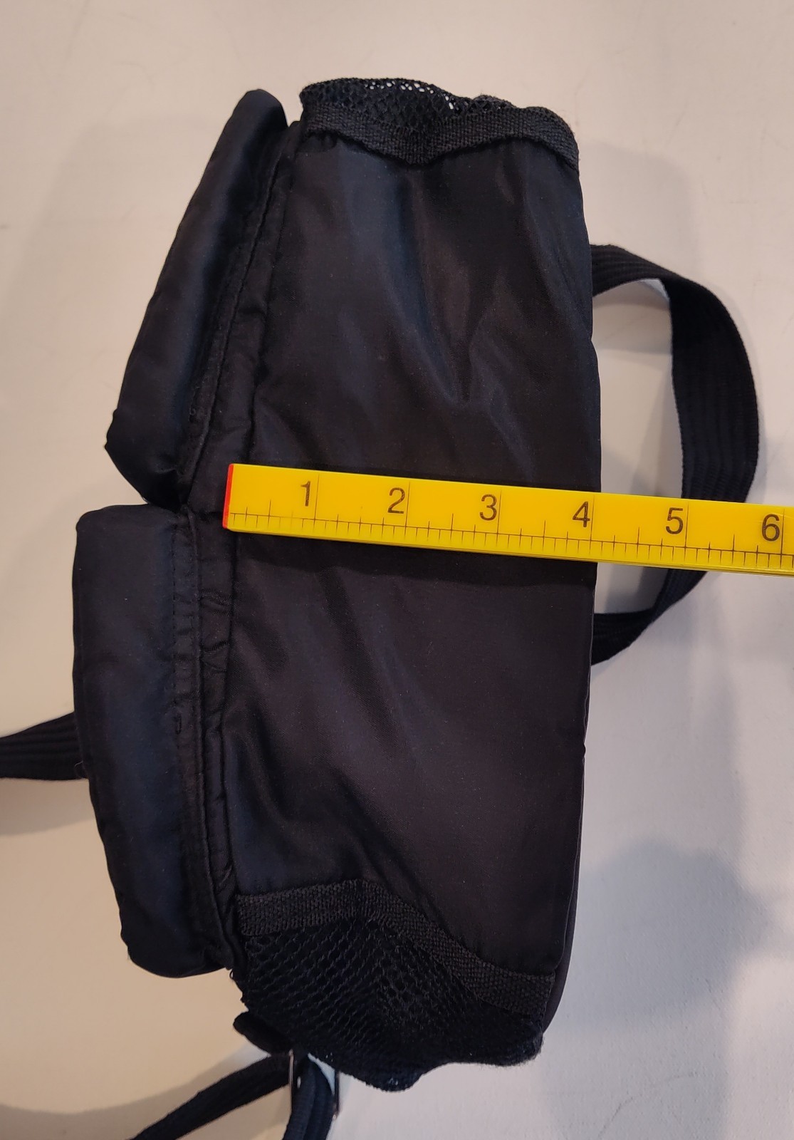 Double Pocket Shoulder Bag Utility Sling Black Padded Strap Crossbody Bag 11x8x4