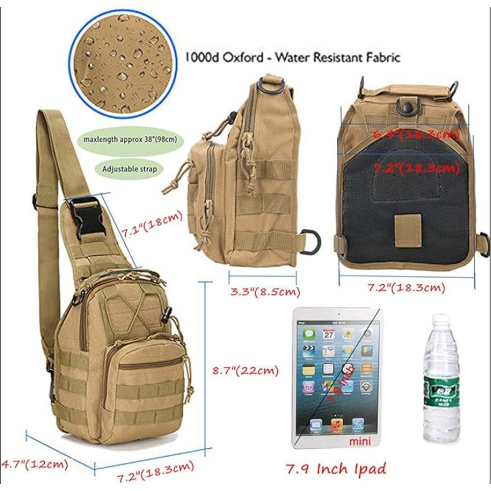 Tactical Sling Bag Pack Small EDC Molle Assault Military Army Shoulder Backpack