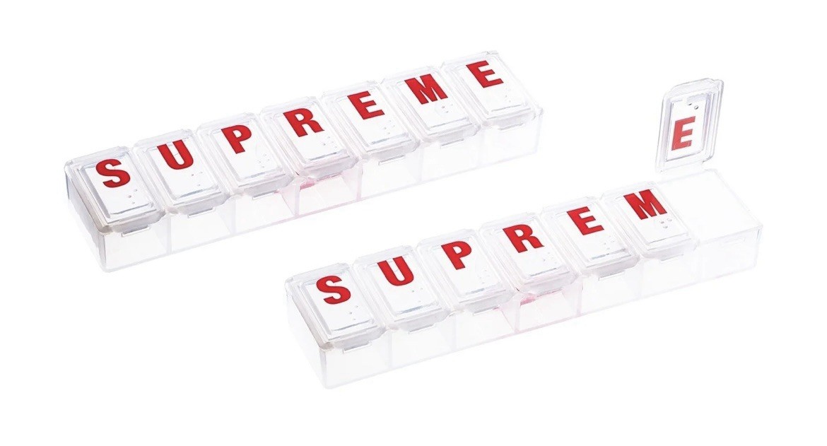 Supreme Weekly Pillbox Organizer SS15 Rare Pill Case with Logo