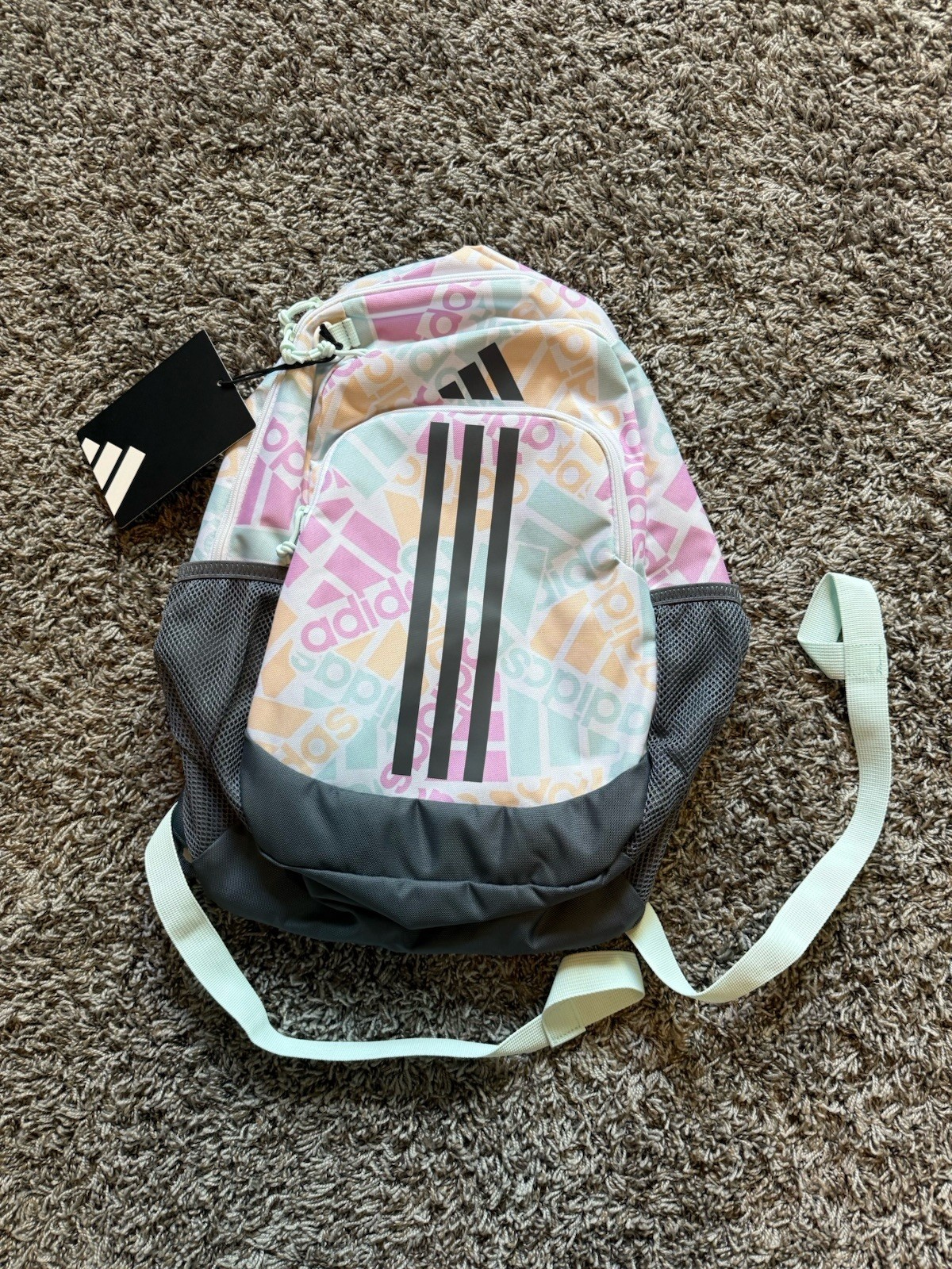 🎒 Adidas Unisex BTS Originator School/Sports/Travel Backpack Pastel Multi Color