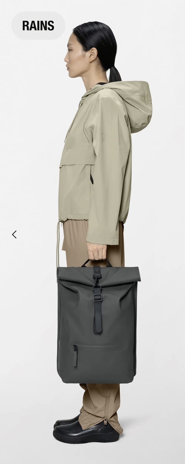 RAINS Rolltop Rucksack / black / waterproof / *BRAND NEW*