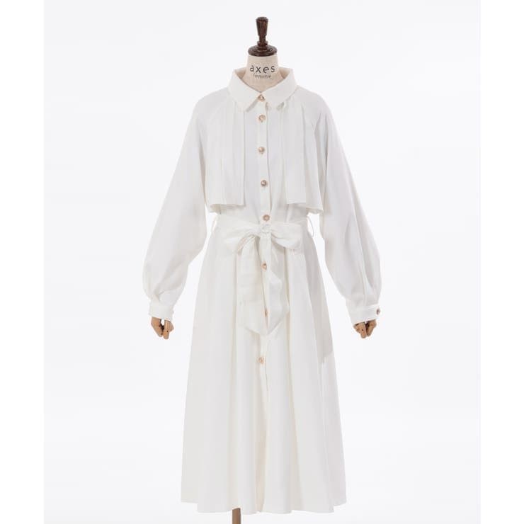 Axes Femme White Lace-Up Bag & Trench Coat Free Size Bundle