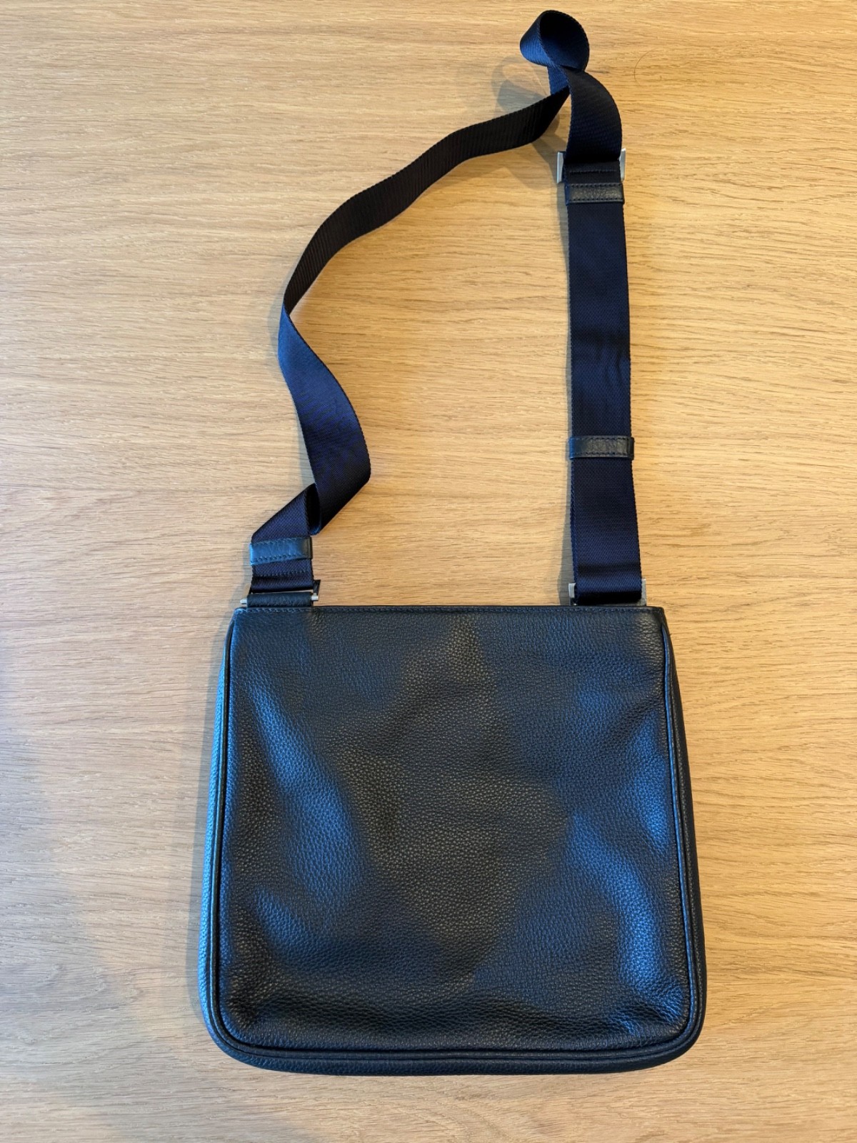 Prada Vitello City Messenger Bag Black Leather