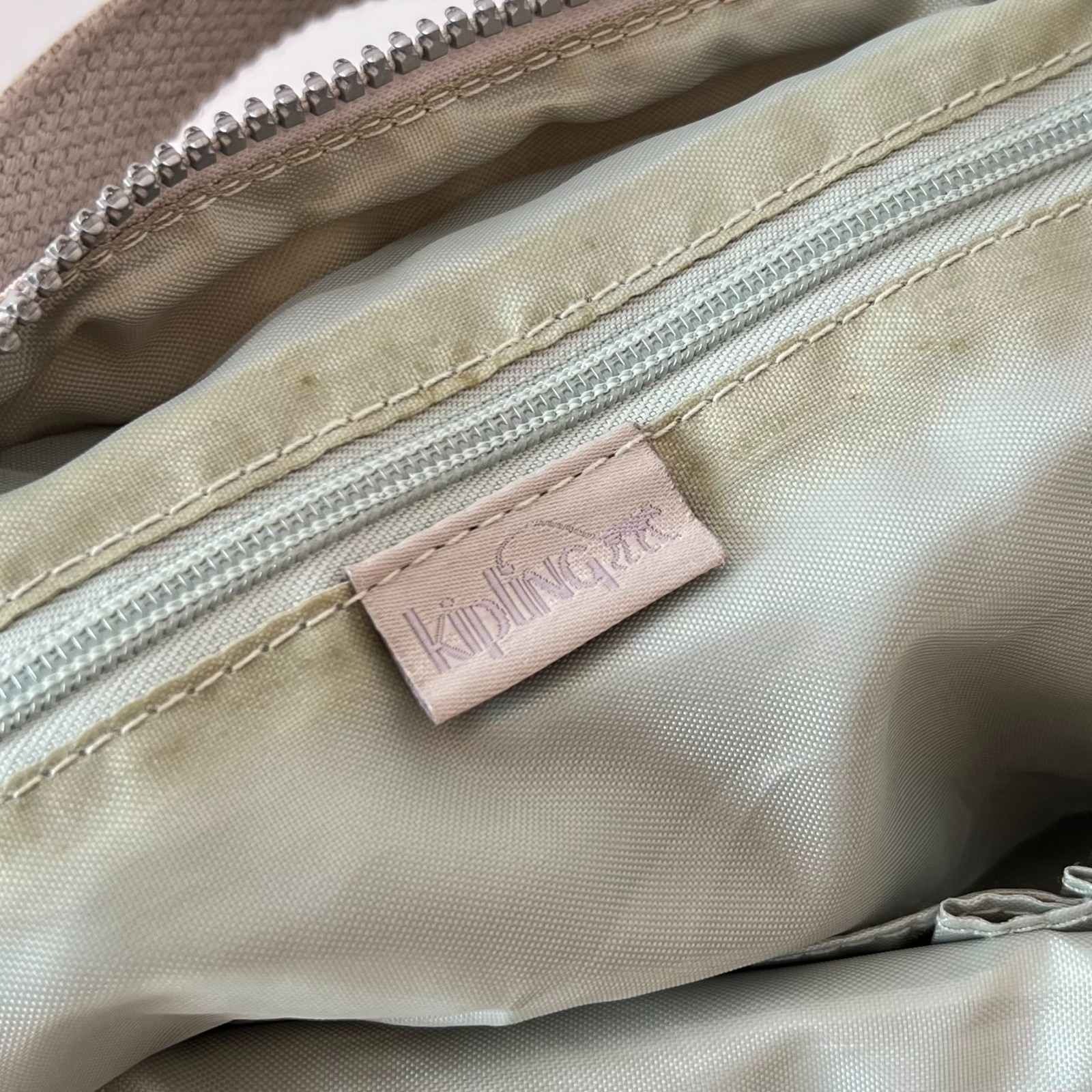 Kipling Gray Top Handle Shoulder Bag with Monkey Keychain – Casual Nylon