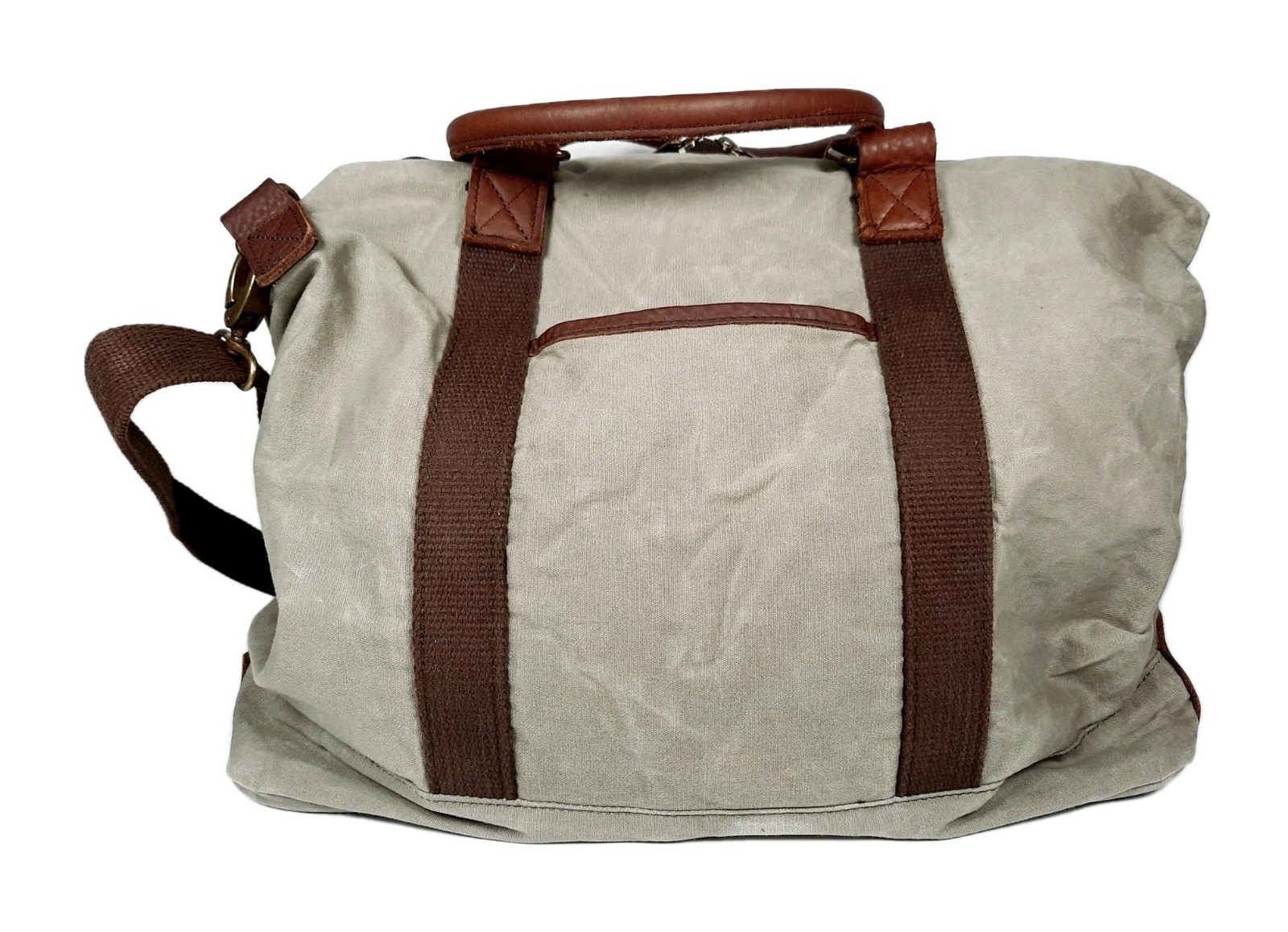 Duluth Trading Company Canvas Travel Duffle Bag 17″Wx14″Hx9″D/Olive Green