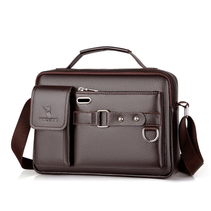Men Shoulder Bag Pu Leather Business Messenger Bag for Man New