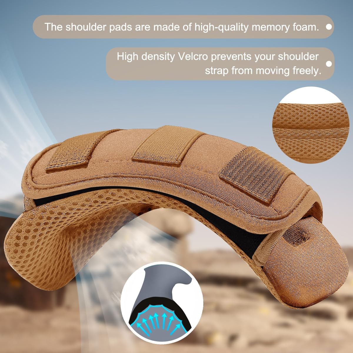 2 Pack Universal Wide Shoulder Pad Ultra Thick Cushion for Luggage Backpack