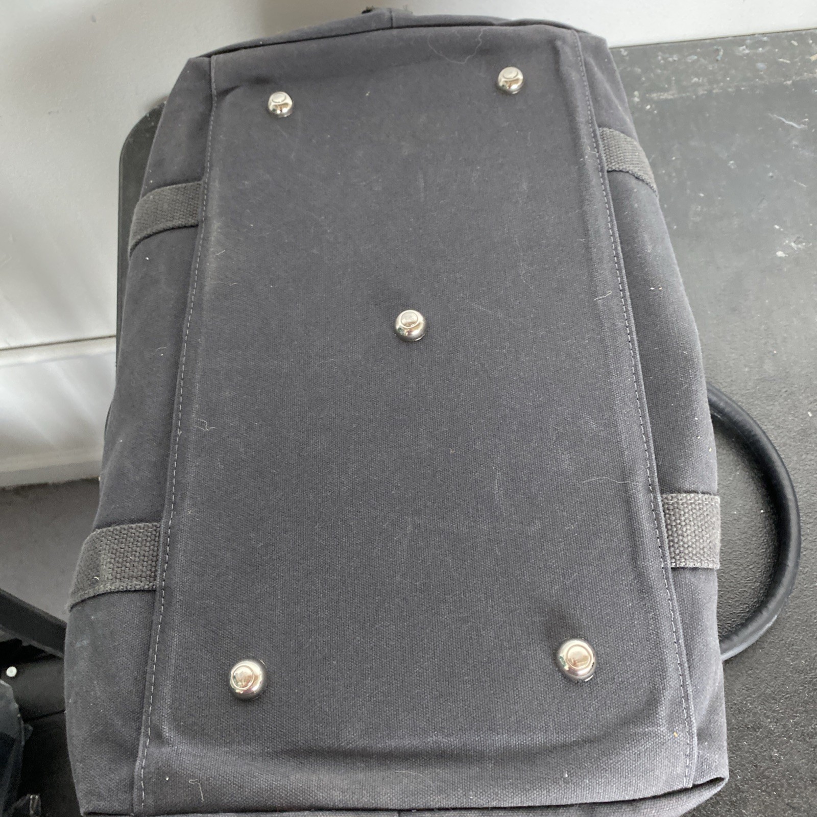 Scarborough & Tweed USA Branded Gray Canvas Bag Leather Handles – no strap