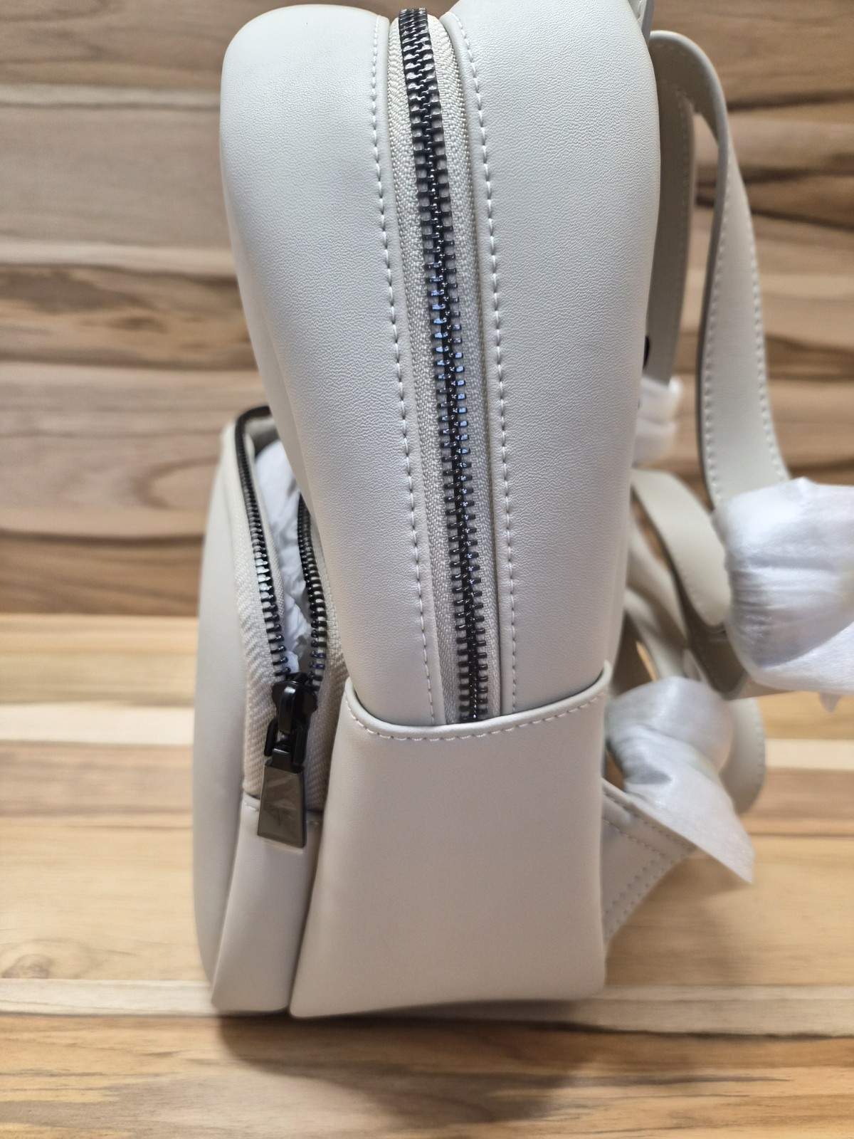 Tesla Mega Mini Pack Off-White Vegan Leather Backpack Minimalist Rare NWOB