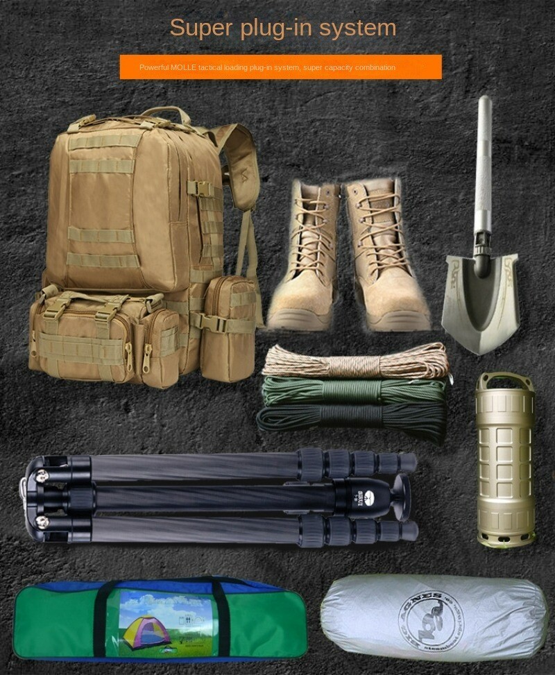 Outdoor Tactical Backpack Mountaineering Multi Functional Combination Backpack