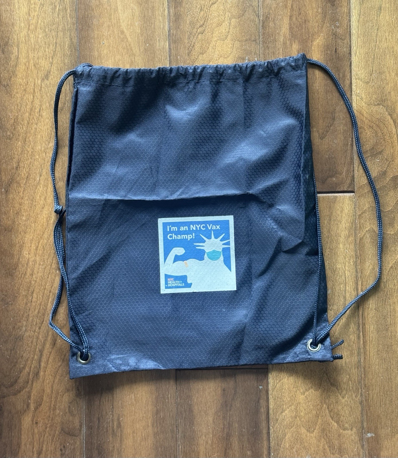 I’m an NYC VAX Champ! Drawstring BAG Statue of Liberty Mask Vaccine Blue C19