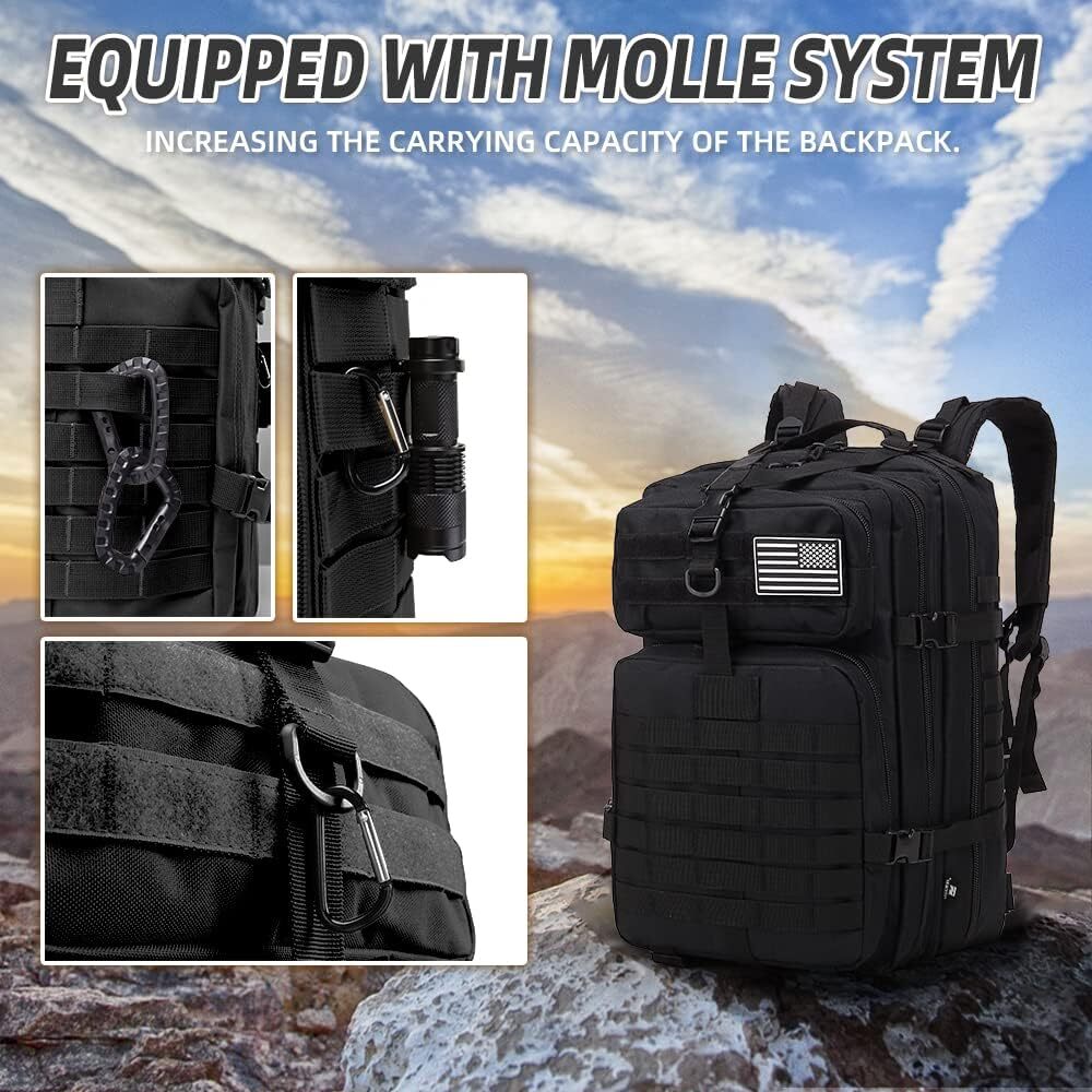 Military Tactical Backpack For Men Molle Daypack 3 Day Bug Out Bag 45 L Large