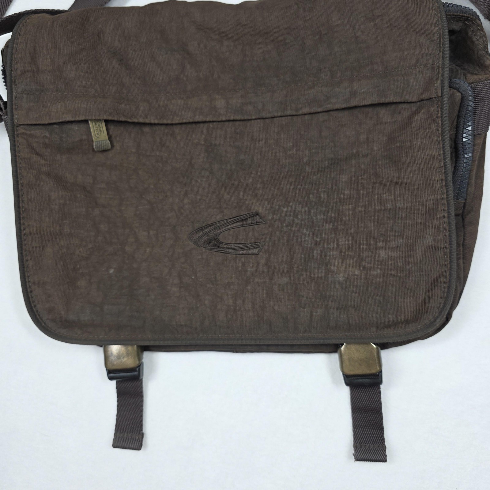 Camel Active Messenger Bag Mens Brown Nylon Crossbody Organizer Travel Commute