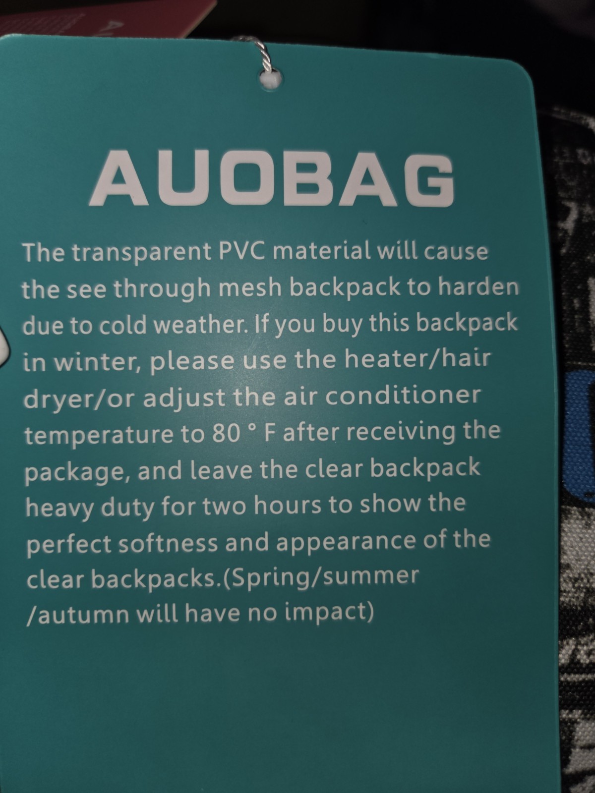 Large Clear PVC Backpack Heavy Duty Stadium, School, Events