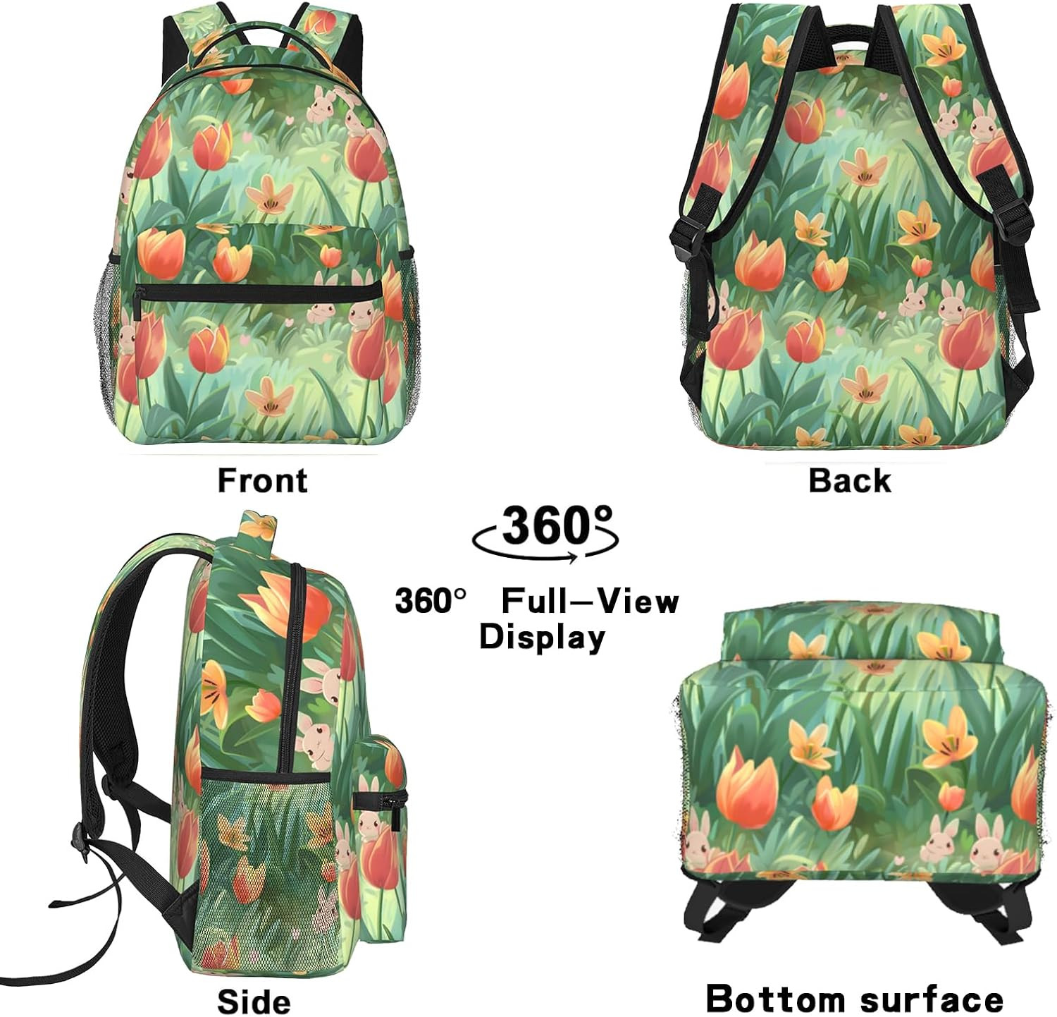 Outdoor Adventure Casual Backpack, Lightweight Laptop Bag Daypack, Deer Fish and