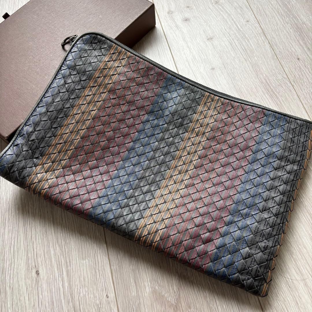 Bottega Veneta Authentic Intrecciato Leather Clutch Bag Handbag 34.5×24cm