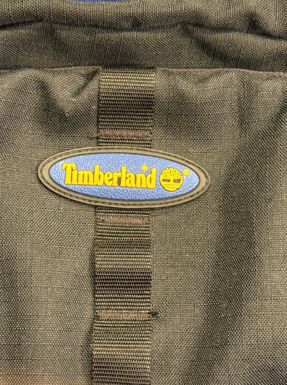 Timberland Vintage 90’s Backpack Blue Yellow Colorblock Gorpcore Hiking Book Bag