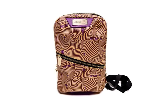 Hitman Crossbody Luxury Slingbag. Vegan leather, ripple print, suede interior!