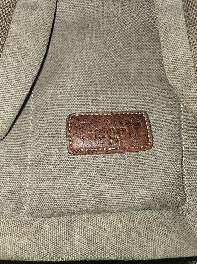 Cargo It Large Beige Canvas Backpack with pockets Leather straps – New Other