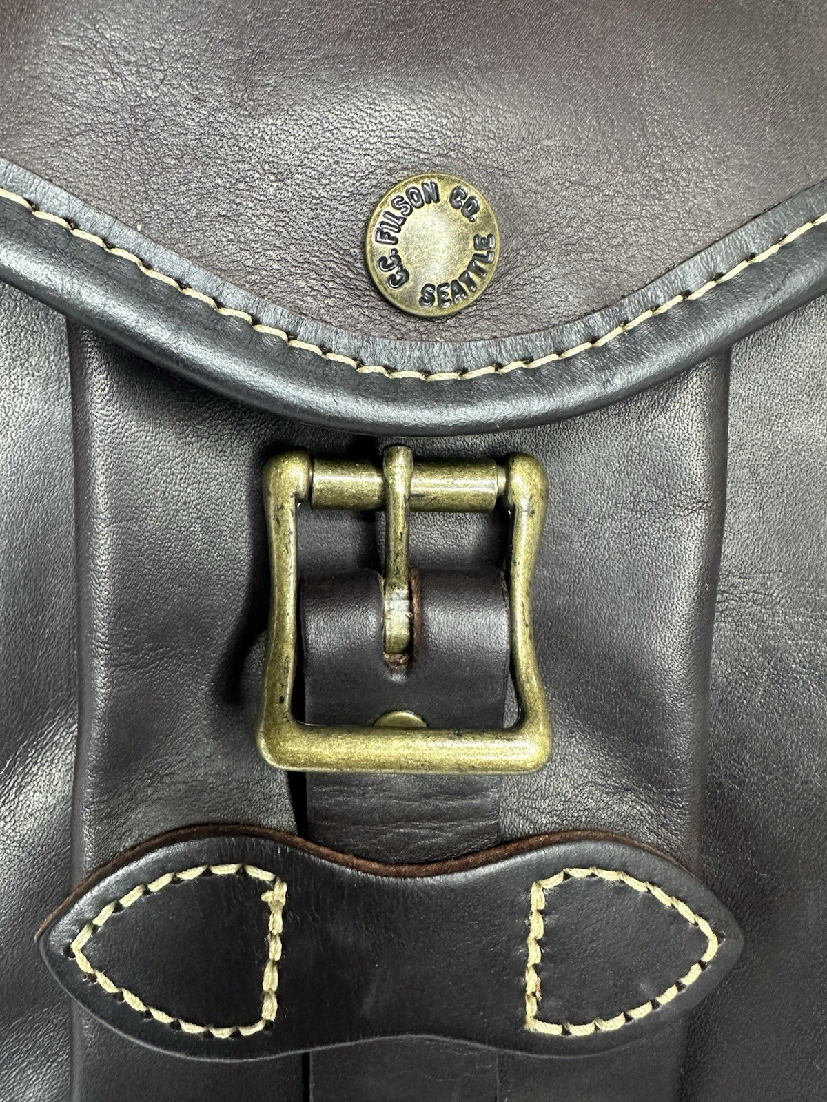 Filson Workshop Weatherproof Leather Small Field Bag Brown Rare USA