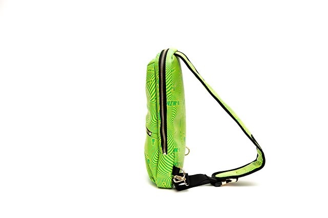Hitman Crossbody Luxury Slingbag. Vegan leather, ripple print, suede interior!