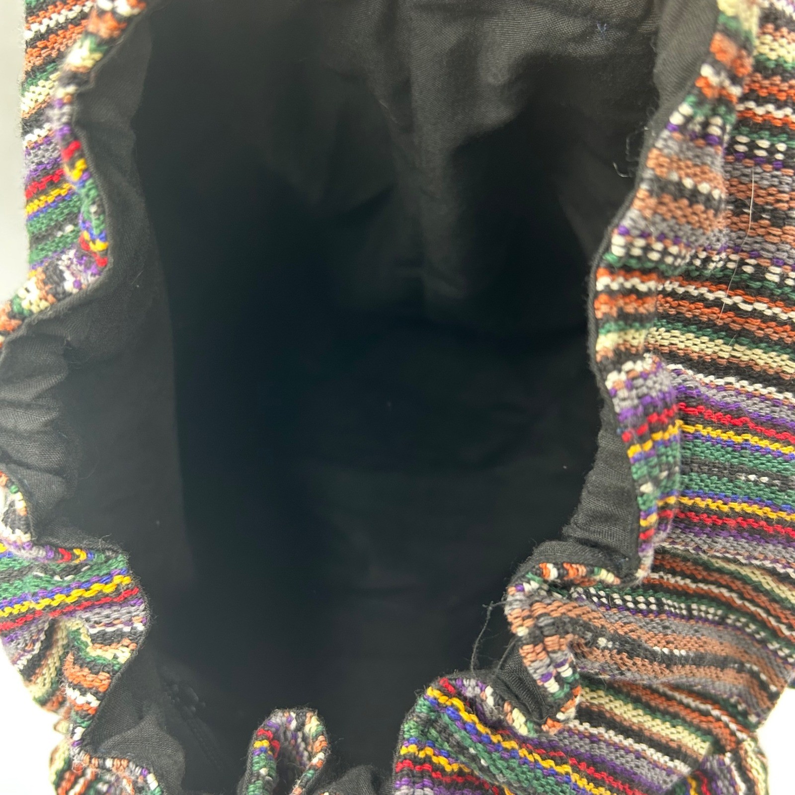 Woven Backpack Multicolor Medium Boho Striped Hippie EUC 12 x 10 x 4 inch