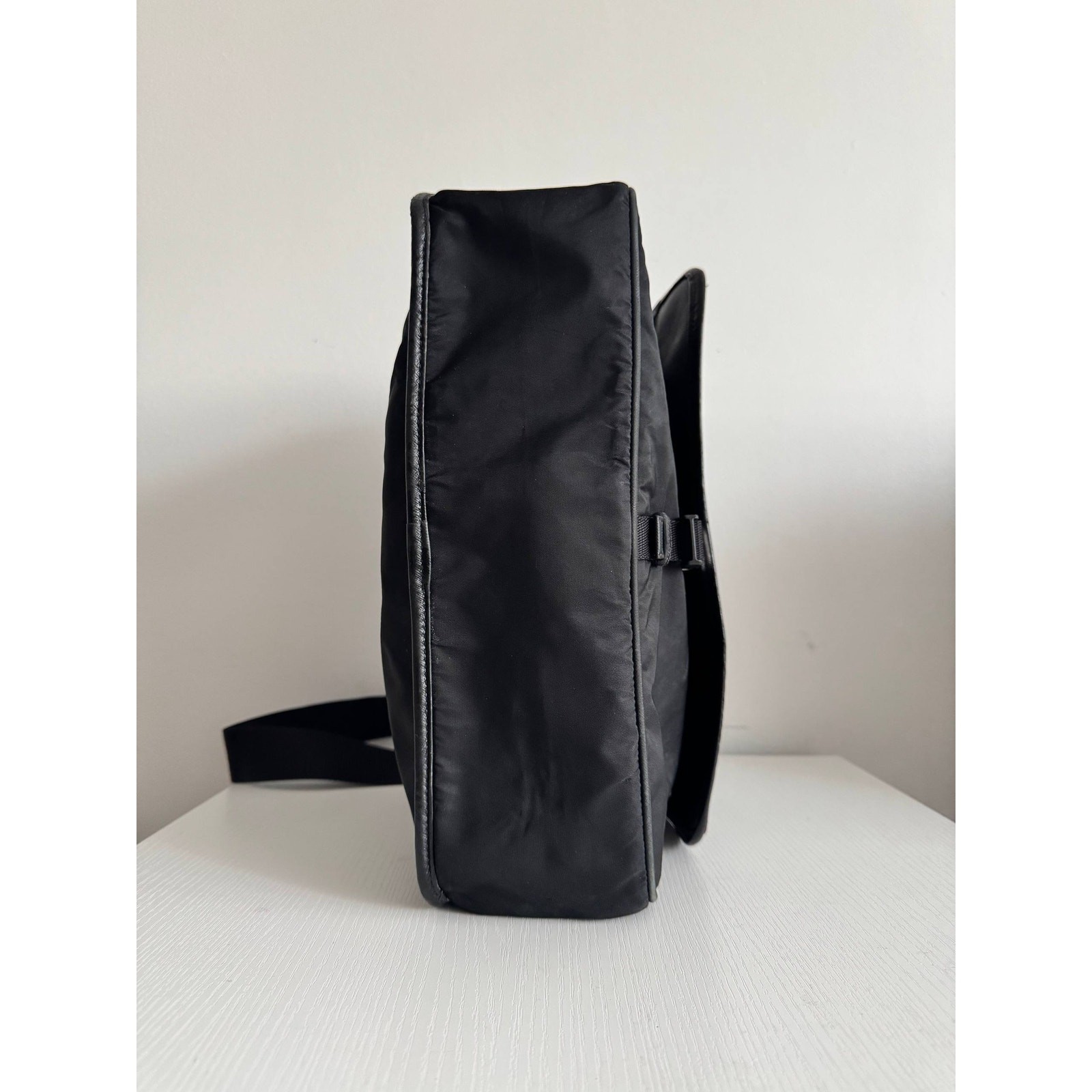 Prada Triangle Logo Black Nylon Messenger Bag