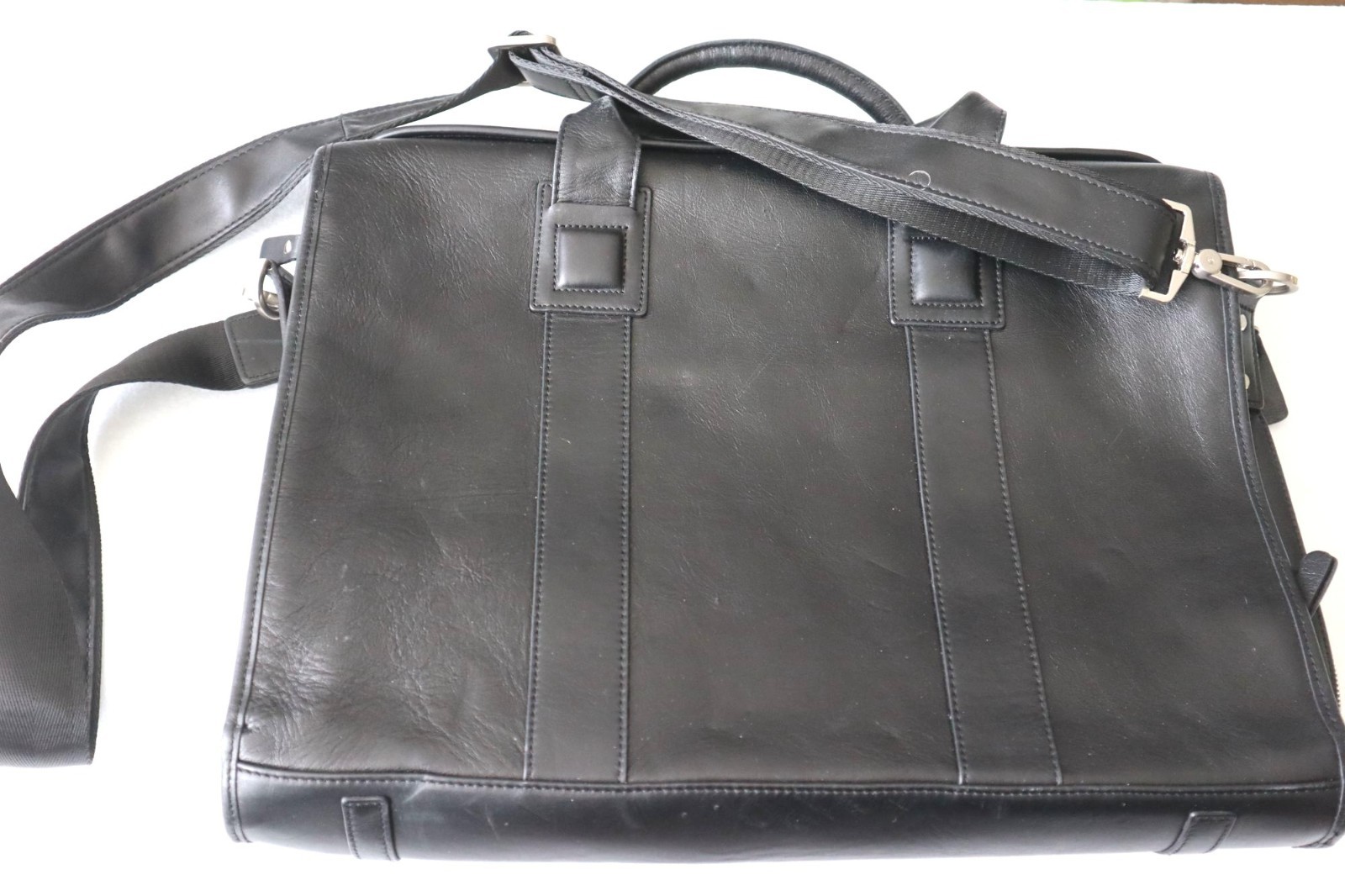 US Condor Black Leather Briefcase Laptop Bag – Vintage Messenger Work Satchel