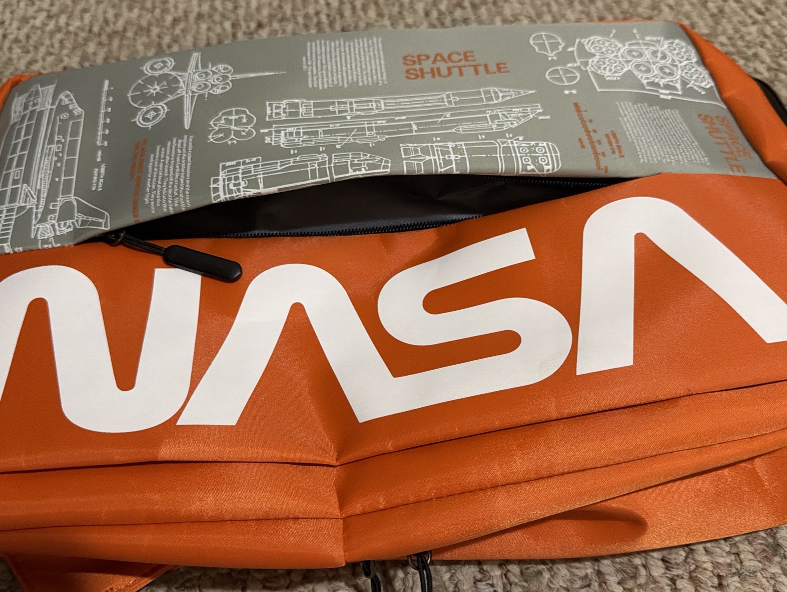 NASA Backpack Spacesuit Orange Space Shuttle USB Cable New Tag was cut off