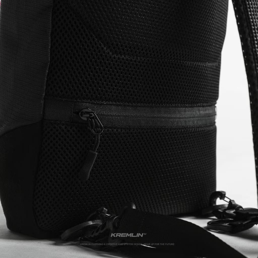Kremlin Codex Tech Gear Black Backpack Carrier Futuristic Fullzip Crossbody